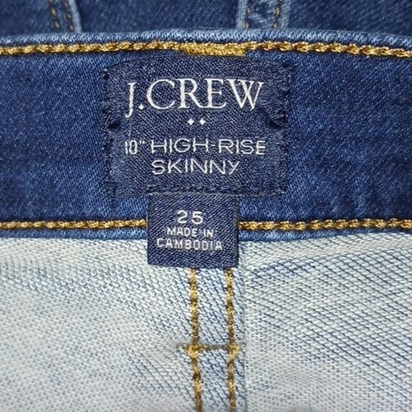 J. Crew Jeans Blue High Rise Skinny Tapered Leg Stretch Womens Size 25 - Picture 5 of 5